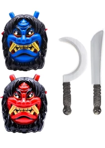 Namahage Red Oni Blue Oni Deba knife Cosplay Set Japanese Traditional Masks - Picture 1 of 7
