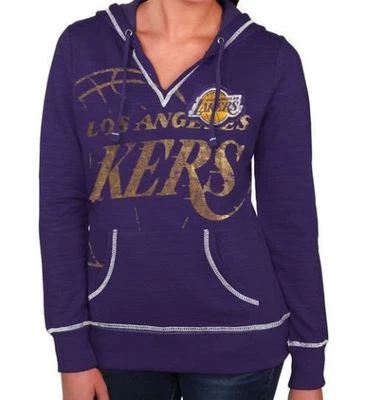 Chaqueta con Capucha Majestic Los Angeles Lakers Para Mujer Púrpura Corte Completa Lámina Cuello en V Foto 1 de 2