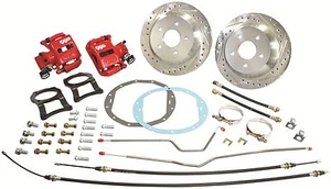 1965-70 CHEVY IMPALA CAPRICE 12" REAR BIG BRAKE DISC CONVERSION KIT RED CALIPERS - Picture 1 of 5