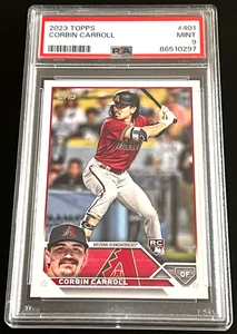 2023 TOPPS #401 CORBIN CARROLL PSA 9 ROOKIE OF THE YEAR - WE COMBINE SHIPPING - Picture 1 of 3