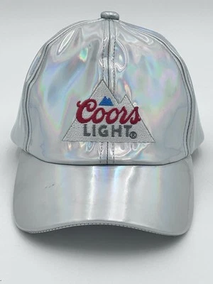 Sombrero ajustable Coors Light publicidad holográfico plata bordado logo Foto 1 de 4