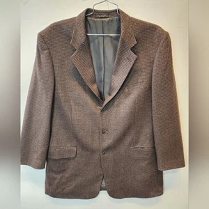 Jones New York Men's Wool Blazer Houndstooth Check Suit Jacket 44L - Picture 1 of 13