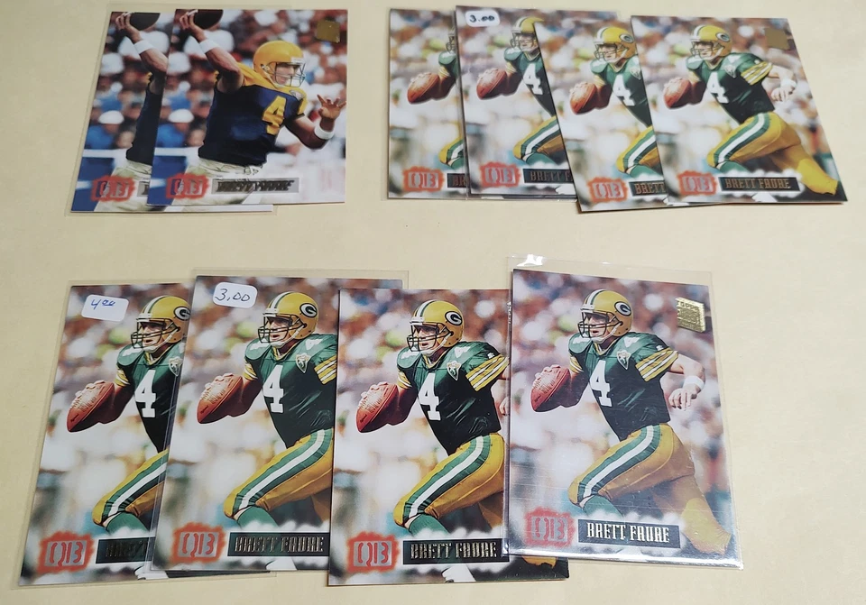 Brett Favre 1994 Stadium Club Lot OF 10 Cards  #536 & #604 Green BayPackers! HOF - Image 1 of 2