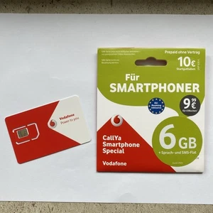 Przedpłacona niemiecka karta SIM z saldem startowym 10€! 6 GB! Vodafone. Płaski sms & minut - Zdjęcie 1 z 3