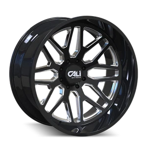20x10 Cali Off-Road 9115 Invader Gloss Black Milled Spokes Wheel 5x150 (-25mm) - Picture 1 of 5