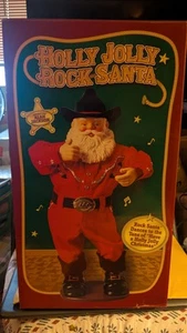 Holly Jolly Rock Santa Singing Dancing Santa Cowboy 1999 Alan Jackson. Works! - Picture 1 of 6