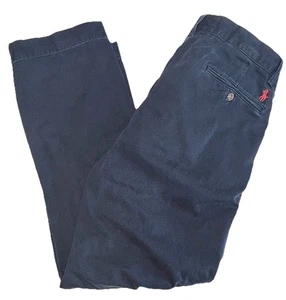 Polo Ralph Lauren Ethan Pant 33x30 Navy Blue Pleated Chino Pants Cotton - Picture 1 of 8
