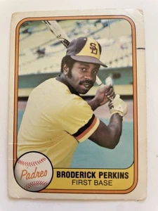 1981 Fleer #498 Broderick Perkins San Diego Padres - Foto 1 di 2