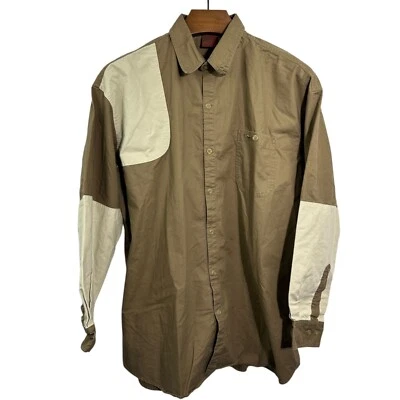 DUXBAK Brown Tan Button Up Heavy Hunting Shooting Outdoor LS Shirt 2XL EUC - Image 1 of 4