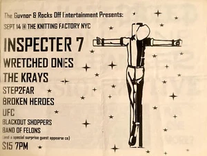 INSPECTOR 7 WRETCHED ONES THE KRAYS VINT 1997 FLYER 9/14/97 KNITTING FACTORY NYC - Picture 1 of 2