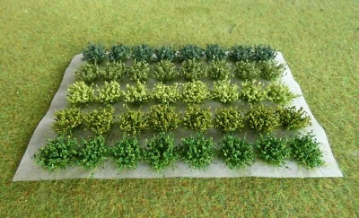 Howard Scenic Supplies - Mixed Green Shrubs (40) for Model Railway Scenery