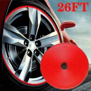 Car Wheel Hub Rim Edge Protector Ring Tire Guard Sticker Rubber Strip Universal - Picture 1 of 31