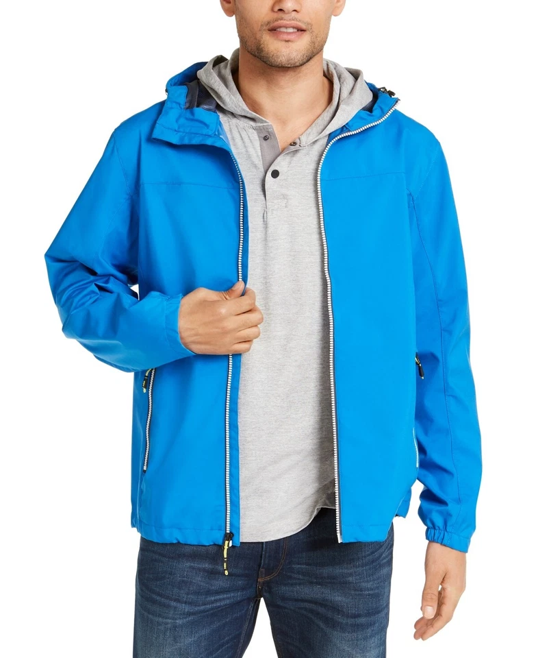 NEW- Hawke & Co. Sport Men's All Season Lightweight Hooded Jacket, Blue- Small - Image 1 of 1