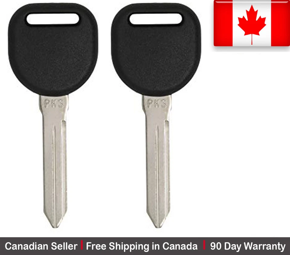 2x New Transponder Ignition Key For Chev Buick Cadillac Pontiac Oldsmobile PK3 - Image 1 of 1