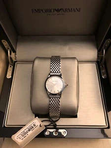 $795 Rare! EMPORIO ARMANI Womens SWISS MADE Silver Stainless Steel Watch ARS7203 - Picture 1 of 9