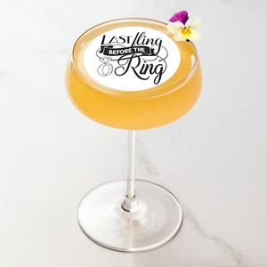 Hen Party Last Fling Before the Ring Drinks Topper Cocktail Party Edible Favour - Picture 1 of 2