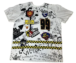 AKADEMIKS MENS XL T-SHIRT 99 AIR FIENCE VICTORY WHITE GRAPHIC TEE - Picture 1 of 6