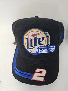 Vintage Rusty Wallace MILLER LITE Hat Adult Strapback Racing #2 NASCAR - Picture 1 of 2