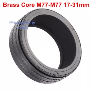 Brass M77 to M77 Mount 17mm-31mm Adjustable Focusing Helicoid Adapter Macro Tube - Picture 1 of 9