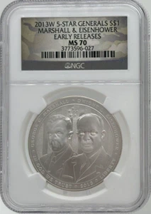 2013 5-Star Generals $1 Marshall & Ike MS 70 #504 - Picture 1 of 6