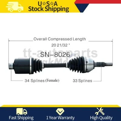 前右 CV 轴接头适用于雪佛兰 Cobalt 2010 2009 2008 2007 2006 2005 — 第 1/2 张图片