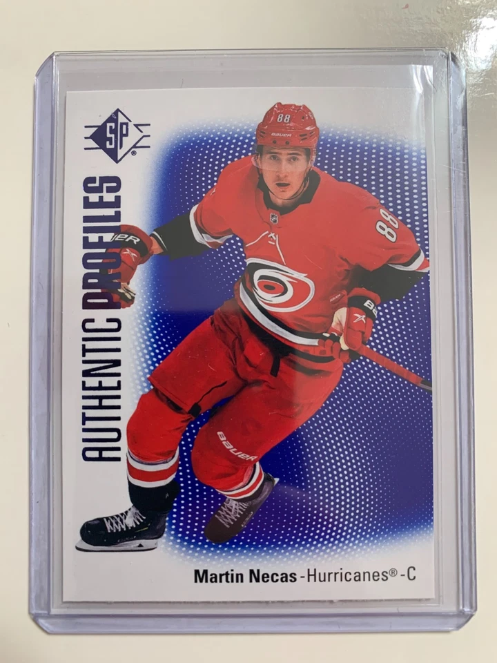 2021-22 SP Hockey Authentic Profiles Blue Martin Necas AP-16 Carolina Hurricanes - Image 1 of 2