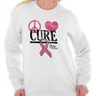 Peace Love Cure Breast Cancer Hope Śliczny prezent Damska bluza z okrągłym dekoltem Sweter