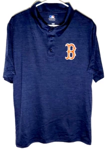 Boston Red Sox Polo Golf Button Shirt - Polyester Performance Mens Medium - Picture 1 of 7