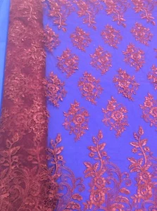 Hardy'sTextile 100% Poly Tulle / Mesh Fabric with Embroidered Flowers - Picture 1 of 5