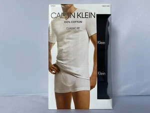 Calvin Klein 3 Pack Small Black Men's T-Shirts 100%Cotton V-Neck Classic $42.50 - Picture 1 of 4
