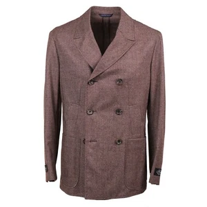 Belvest Brown and Burgundy Donegal Tweed Wool Peacoat 40R (Eu 50) Outer Coat - Picture 1 of 10