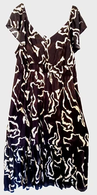 Vestido para mujer Nine West talla grande 2XL marrón multicolor gráfico maxi imperio Foto 1 de 4