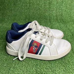 Polo Ralph Lauren Bear White Kids Low Top Sneaker Shoes Size 1 - Picture 1 of 7