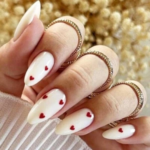 Valentine Press on Nail,Almond Fake Nail on Nail False Nail Acrylic Nail - Picture 1 of 8