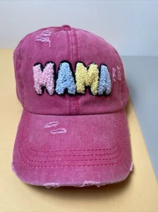 Mama Patched Ripped Baseball Cap - Black - Distressed Sexy Trendy - Imagen 1 de 5