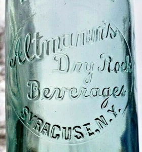 Botella de refresco Altmann’s Dry Rock Beverages Syracuse NY antigua rara de colección - Imagen 1 de 10
