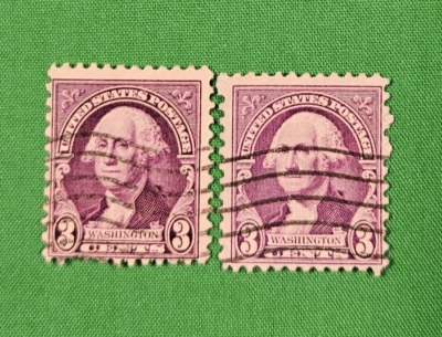 Vintage Rare 1932 US 3 Cent George Washington Stamp | Purple / Violet x 2 - Image 1 of 2