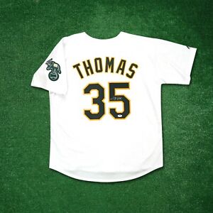 Frank Thomas signed Oakland Athletics Home White Jersey w/ Team Patch PSA/DNA