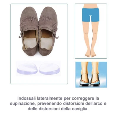 Plantillas Cuña Talón Transparente Gel Silicona Pronación Atrás Pie Choque Og - Imagen 1 de 4