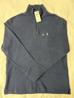 $135 Polo Ralph Lauren Men Estate-Rib Quarter-Zip Pullover Spring Navy Size M - Image 1 of 4