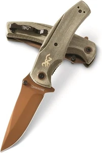 Browning Trailside Folding Liner Lock Knife D2 Tool Steel Drop Point USED - Picture 1 of 1