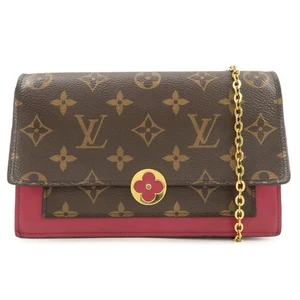 Louis Vuitton Monogram Portefeuille Flore Chain Wallet M69578 Authentic Used F/S - Picture 1 of 24