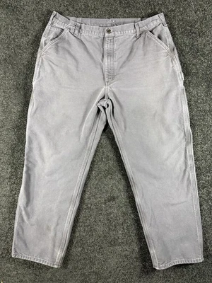 Carhartt Pants Mens 40x32 Gray Flannel Lined Carpenter Workwear Dungaree Fit - Image 1 of 4