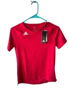 Adidas Volleyball Climalite Girls Shirt Large 11-12 Kids, Red - Picture 1 of 2