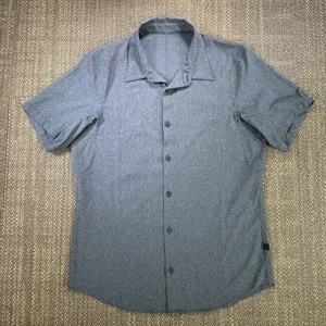 Camisa Lululemon Airing Fácil L XL Azul Botón Geométrico Manga Corta Abotonada - Imagen 1 de 23