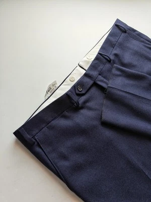 🇺🇲 Nwt Paul Stuart Men's Flat Front Slim Fit Wool Dress Pants 42x31 Navy - Image 1 of 4