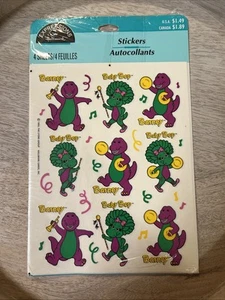 Vintage Hallmark Barney The Dinosaur Stickers Baby Bop Band 90s Music Y2K - Picture 1 of 6