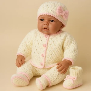 Baby Knitting Pattern Only - To make a 4 Piece Cardigan Set for 0-3m Baby - Picture 1 of 2