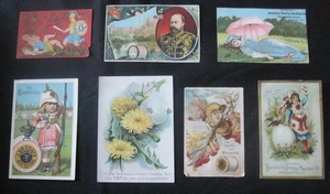 7 Victorian Trade Cards Thread & Sewing Machines J.P. Coats Clark Household - Picture 1 of 7