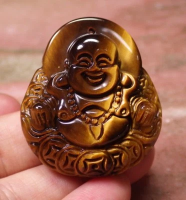 1 pieza COLGANTE CHINO OJO DE TIGRE JADE Buda Dios moneda de dinero antiguo 284793 EE. UU. Foto 1 de 4